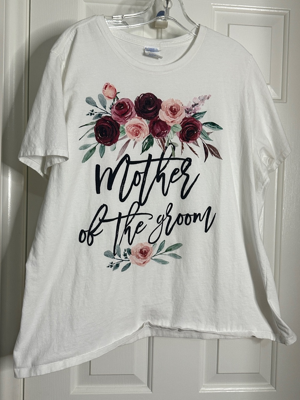 Port and Company White "Mother of the Groom" Tee with Floral Print
